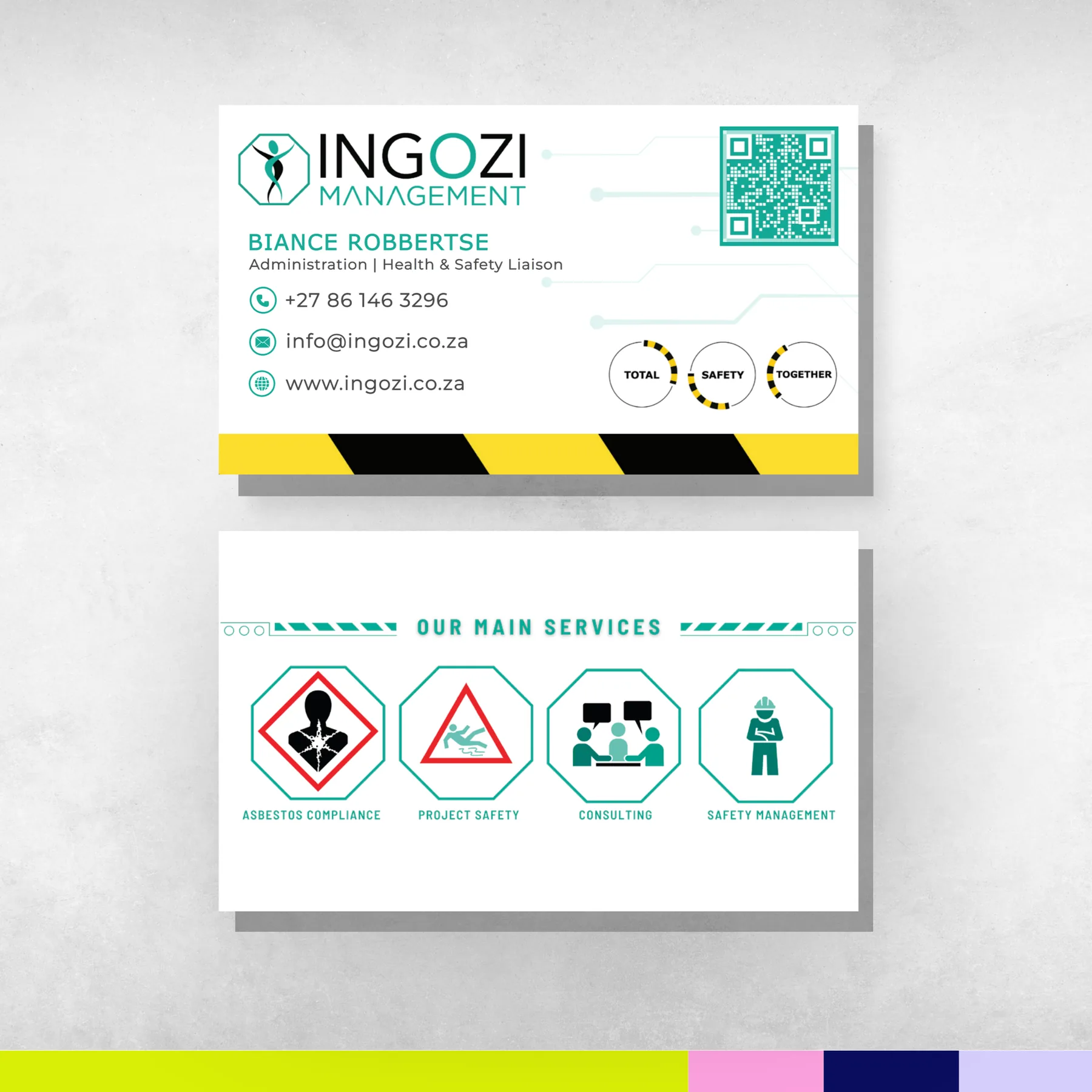 Ingozi Management business card and services design