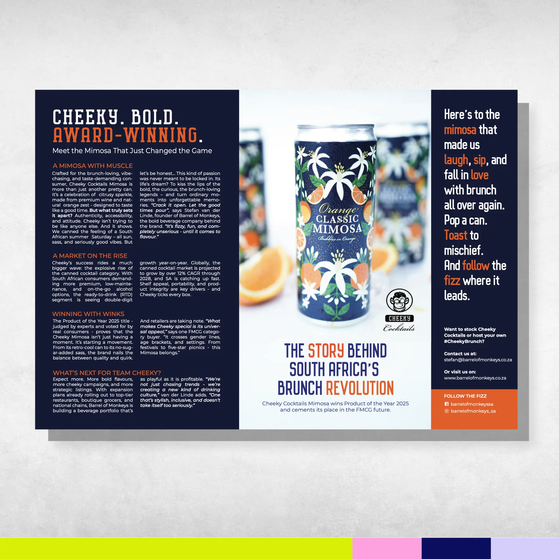 Cheeky Cocktails editorial layout