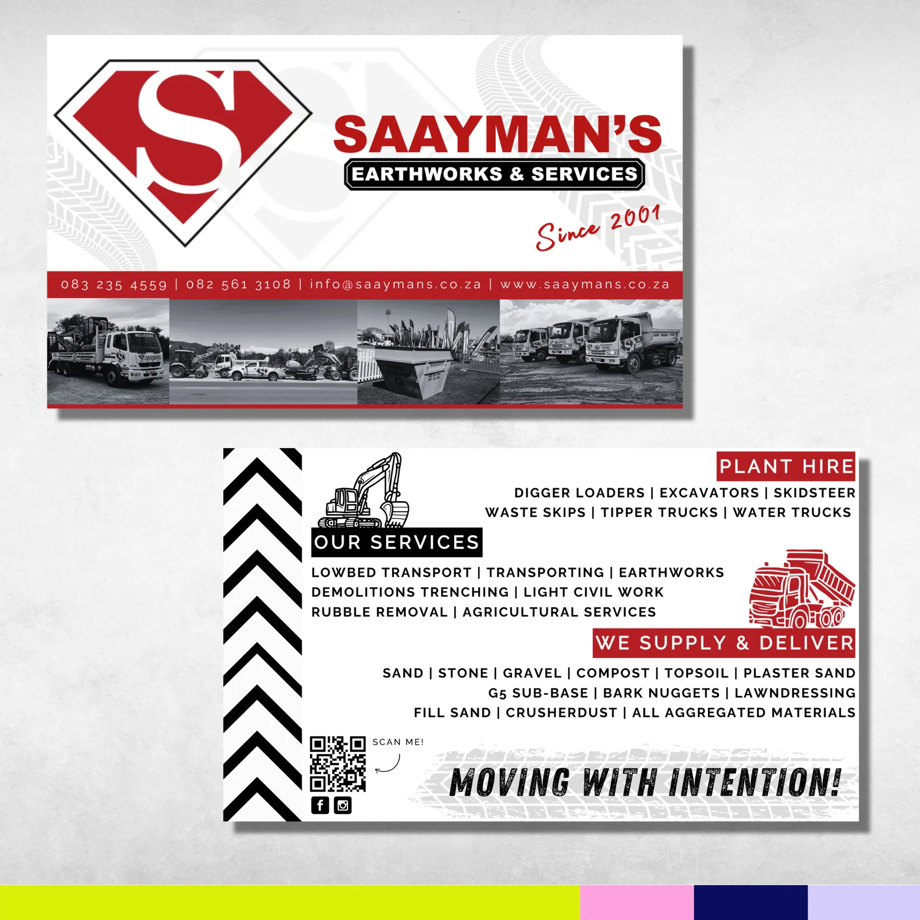 Saayman's Earthworks and Services brand collateral